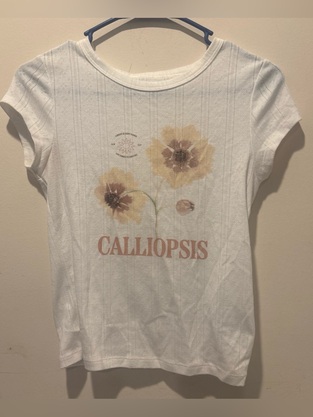 American Eagle White Ribbed Short Sleeve Tee